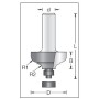 Фреза фаска ампир R D34.9x17.5 L66 подшипник. хвостовик 12 Dimar 1350019