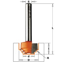 Фреза концевая псевдофиленка D=12,7 I=12,7 S=1/4" R=1,20 CMT 865.101.11