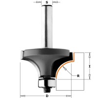 Фреза концевая CMT радиусная D=16,7 I=12,7 S=6,0 R=2,00 CMT 738.0217