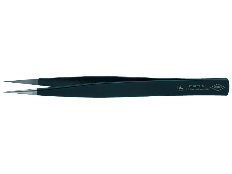 Пинцет универсальный ESD, нерж, 120 мм, гладкие прямые игловидные губки Knipex KN-922869ESD