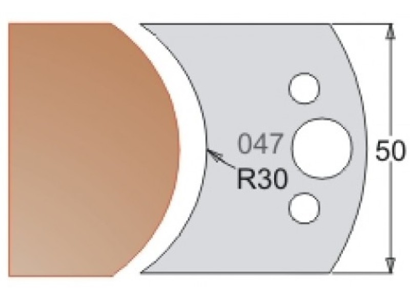 Нож Dimar МУЛЬТИСИСТЕМА HSS радиус R30 50x20x4 3304750