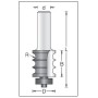 Фреза катушка три радиуса R3 D22.2x25.4 L74 подшипник. хвостовик 12 Dimar 1243329