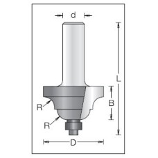 Фреза фаска классика R6 D38.1x16 L65 подшипник. хвостовик 12 Dimar 1200049