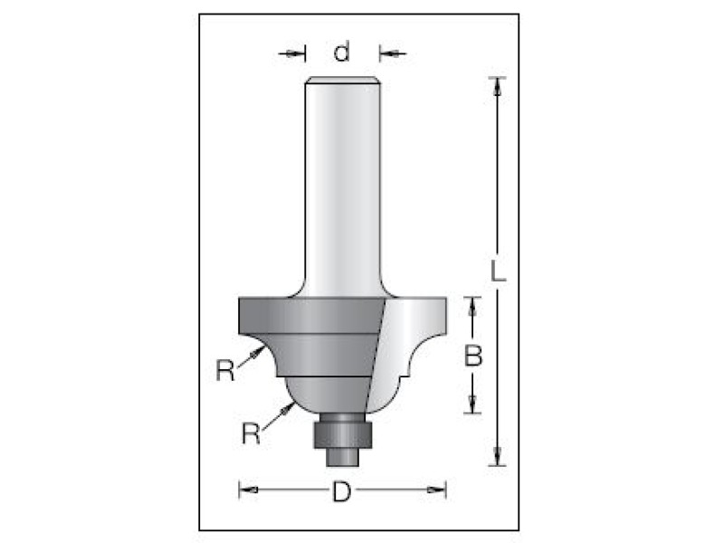 Фреза фаска классика R6 D38.1x16 L65 подшипник. хвостовик 12 Dimar 1200049