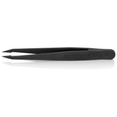 Пинцет углепластиковый ESD, 115 мм, гладкие прямые игловидные губки, чёрный матовый Knipex KN-920902ESD