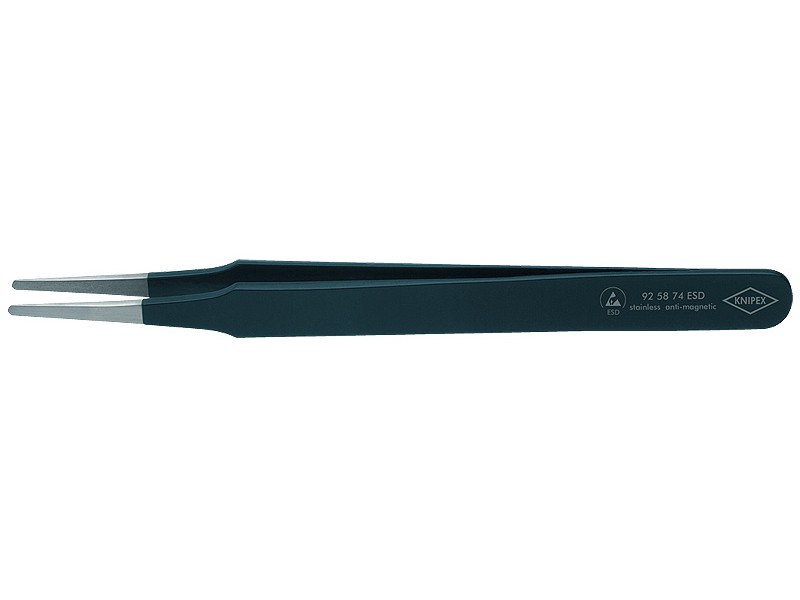 Пинцет универсальный ESD, нерж, 118 мм, гладкие прямые тупые губки Knipex KN-925874ESD