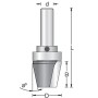 Фреза фаска угол 12 гр по шаблону D28.6x25.4 L77.8 подшипник. хвостовик 12 Dimar 1612249