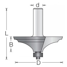 Фреза Dimar 1650139 фасад ампир внешний край D66x20 L79 подшипник, хвостовик 12