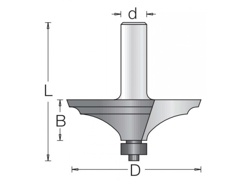 Фреза Dimar 1650139 фасад ампир внешний край D66x20 L79 подшипник, хвостовик 12