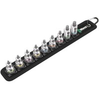 Belt B 3 TORX HF Zyklop Набор головок торцевых с вставкой-битой, с фиксацией, 3/8", 9 пр., TX 10/15/20/25/27/30/40/45/50 Wera WE-003972