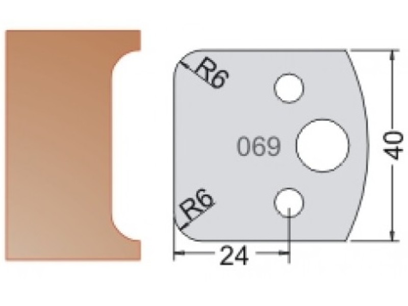 Нож Dimar МУЛЬТИСИСТЕМА HSS двойная галтель R6 40x20x4 3306940