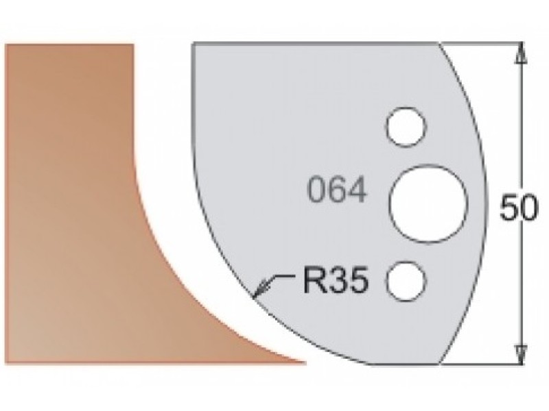 Нож Dimar МУЛЬТИСИСТЕМА HSS полугалтель R35 50x20x4 3306450