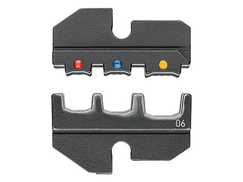 Плашка опрессовочная: изолированные кабельные наконечники, штекеры, 0.5 -6.0 мм², 3 гнезда Knipex KN-974906