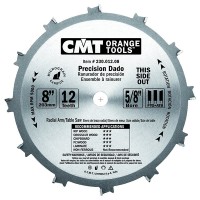 Пильный диск Dado регулируемый пазовый 200x15,87x3,2/2,5 -12° FTG+ATB Z=12 CMT 230.012.08