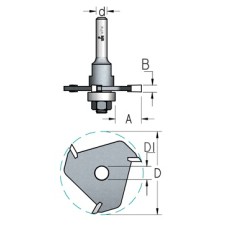 Фреза дисковая Z3 паз 1.5 D47.6 и оправка с подшипником хвостовик 8 WPW N301585