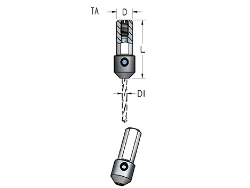 Оправка переходник для сверла 4мм в присадочный патрон D10 L38 WPW TA10040