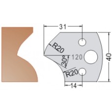 Нож Dimar МУЛЬТИСИСТЕМА HSS врезная ручка R20 40x20x4 3312040