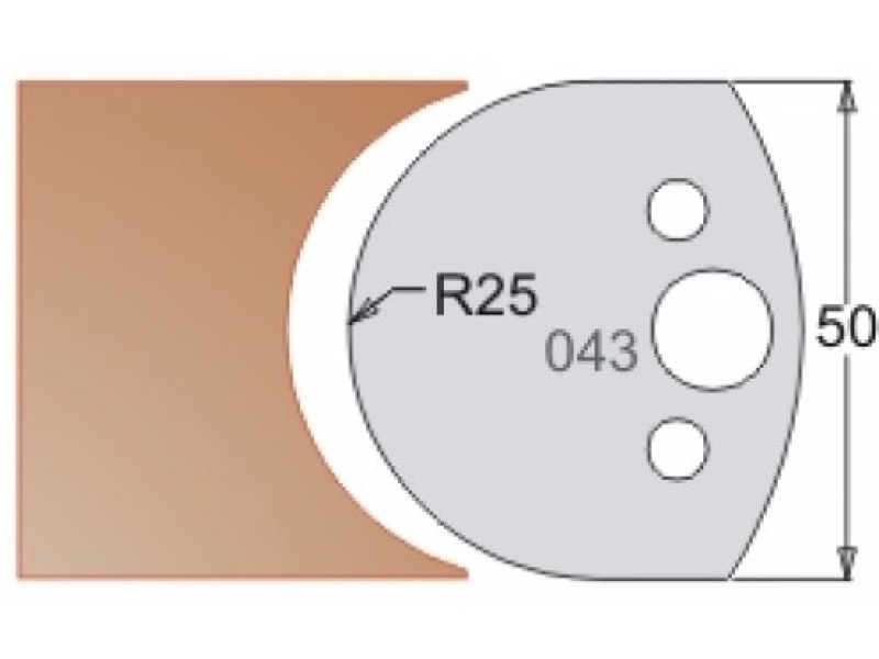 Нож Dimar МУЛЬТИСИСТЕМА HSS галтель R25 50x20x4 3304350