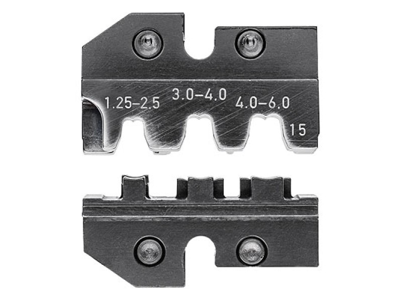 Плашка опрессовочная: неизолированные кабельные наконечники DIN 46346 A/46247, 1.25-2.5 / 3-6 мм², 2 гнезда Knipex KN-974915