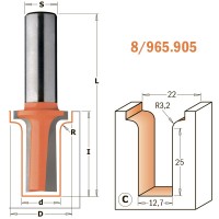 Фреза гравировальная радиусная D=22,0 I=31,7 S=12,0 R=3,20 CMT 965.905.11