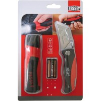 Набор: нож складной с пластиковой рукояткой + фонарь, SB Erdi DBKPH-TL-EU_1