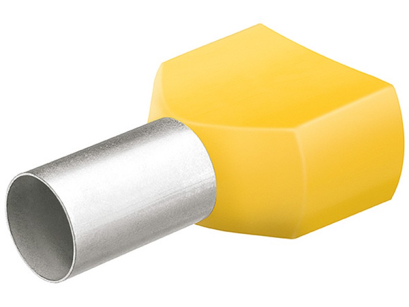 Гильзы контактные сдвоенные изолированные (НШВИ), жёлтые, 2 x 6.00 мм², 50 шт, 26 мм Knipex KN-9799376